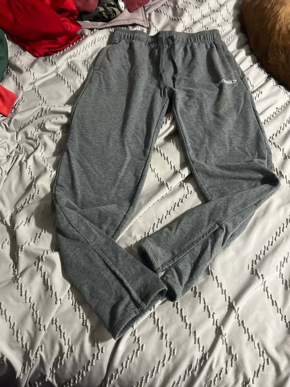 Gymshark Crest Ankle Zip Joggers in Charcoal Marl